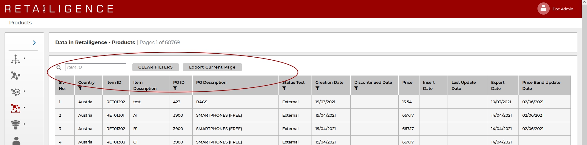 Retailigence: Data Modules - Products Search & Export
