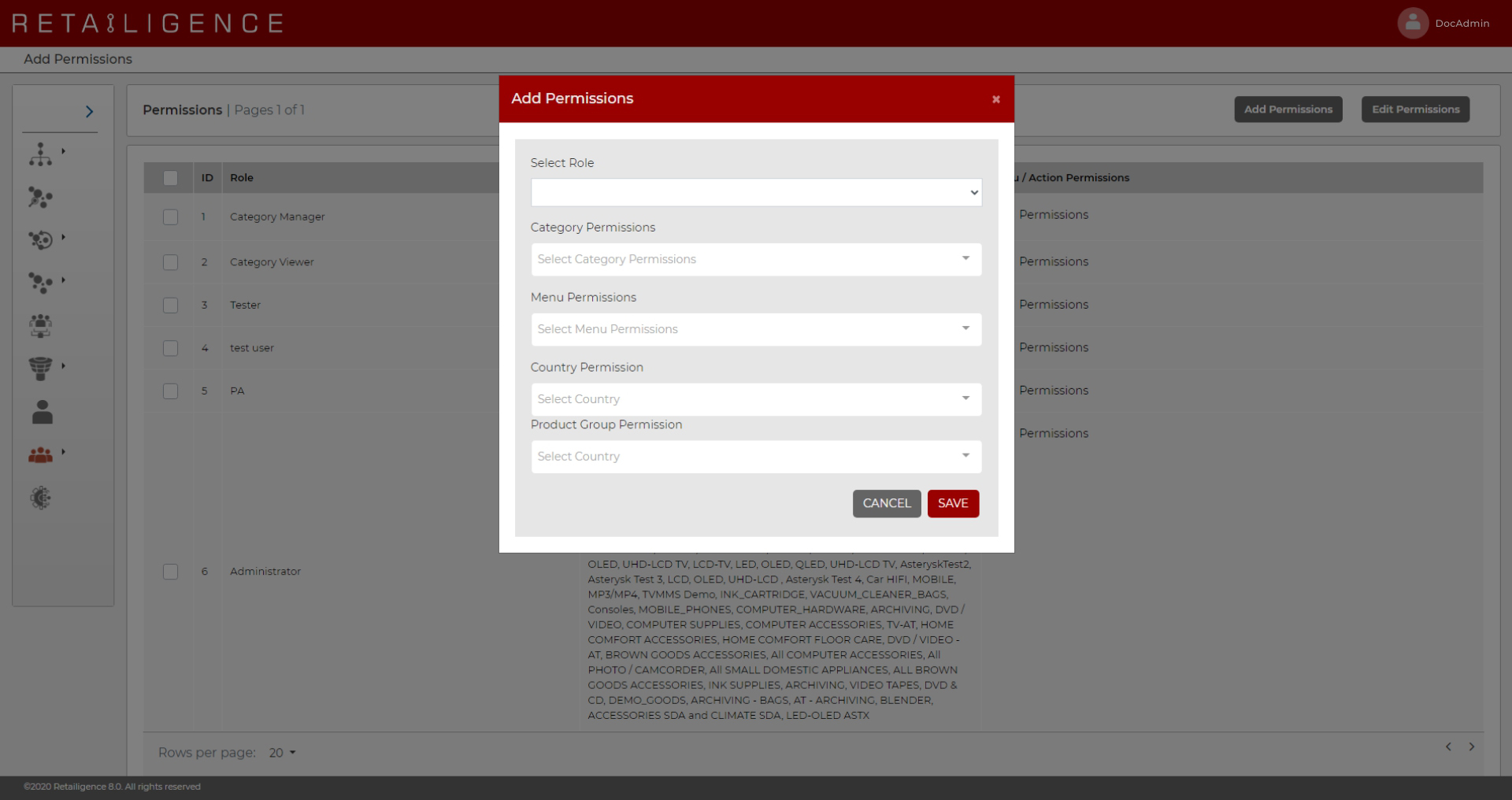 Retailigence: Add User Permissions
